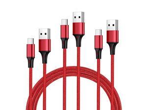 Set of 3 UNIQUE USB Type C Cable USBA to USBC High Durability Quick Charging High Speed Data Transfer Breaking Prevention Nylon Braided USB Charging Cable S8  S9  S8  Huawei Xperia LG Moto