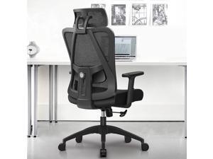 WESTHOLME High Back Office Chair, Ergonomic Desk Chair, Tilt Function, Lumbar  Support, Fabric Foam Seat - Gray