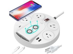 QC30 Desktop Power Strip Surge Protector With 45W USB PD 20W Type C Port 15W Phone Wireless Charger USB Ports 4 AC Outlets 5ft Extension Cord Surge Protector For iPhone 1312iPad Laptop Macbook Pro
