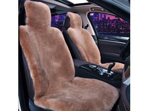 3pcs Luxury Australian Sheepskin Car Seat Covers Full Set Universal Fit Whole Hide Fur Seat Cover Suv airbag ready camel