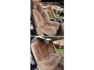 3pcs Genuine Sheepskin Car Seat Covers For Cars Full Set Sideless Lambskin Real Fur Seat Cover Unviersal Fit Winter Warm camel