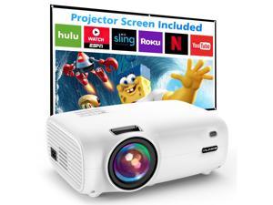 Vilinice Mini Projector 6500 Lumen Outdoor Movie Projector, 1080P and 240" LCD Display Supported, with 100" HD Screen