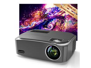 VILINICE Native 1080P Projector, 7500Lux Outdoor Movie Projector with 100" Projector Screen, Home Theater Projector Compatible with TV Stick, HDMI, USB, VGA