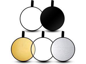 EMART 24 (60cm) Light Reflectors 5 in 1 Photo Collapsible Photography Reflector with Bag - Portable Camera Light Reflector Photography Panel for Studio Video-Translucent, White, Silver,Gold,Black