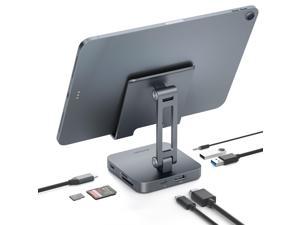 BYEASY iPad Pro USB C Hub with Stand, 7 in 1 Docking Station with