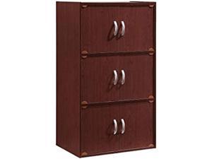Hodedah Bookcase Cabinet, 3 Shelf, Mahogany