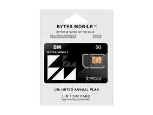 $29/Month Unlimited Annual Plan from Bytes Mobile | Unlimited Talk, Text and Data | 35GB of 5G, 4G LTE Data | 3 in 1 5G, 4G LTE SIM | Better Network | Better Value