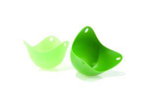 Silicone Poach Pod - Set of 2 - Heat Resistant, Floating Egg Poaching Cups for Perfectly Poached Eggs without the Mess, BPA Free Non-stick Silicone - Green