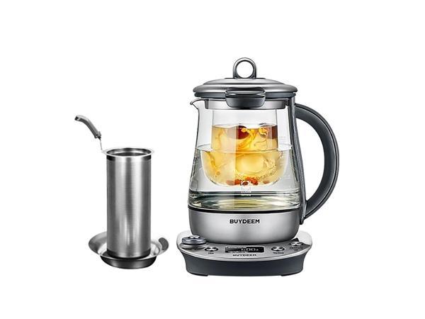  BUYDEEM K313 Travel Electric Kettle, Mini Healthy-Care Beverage  Kettle, Tea Maker with German Schott Glass & Durable Pro 18/10 Pro  Stainless Steel, 0.6L, Cozy Greenish: Home & Kitchen