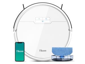Robot Vacuum and Mop, Tikom G8000 Robot Vacuum Cleaner, 2700Pa Strong Suction, Self-Charging, Good for Pet Hair, Hard Floors, White