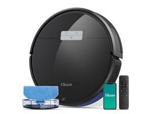 Tikom G8000 Pro Robot Vacuum and Mop Combo 4500Pa Suction 150Mins Max Robotic Vacuum Cleaner with SelfCharging Quiet APPVoice Control Ideal for Carpet Hard Floor Black