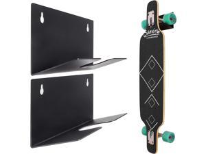 MIUONO 2 Pack Skateboard Wall Mount, Skateboard Rack Wall Hanger for Storage Display, Heavy Duty Design