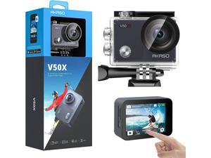 AKASO V50X Native 4K30fps WiFi Action Camera with EIS Touch Screen 4x Zoom Web 131 feet Waterproof External Mic Remote Control Sports Camera