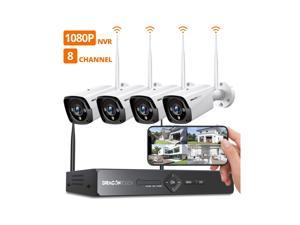 Dragon Touch 3MP Wireless Security Camera System, 8CH NVR 4pcs WiFi Security Cameras Outdoor with Color Night Vision, AI Human Detection, Motion Alert, Remote Access, IP66 Waterproof Cameras, No HDD