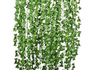 12 Pack 98 Feet Fake Ivy Leaves Artificial Ivy Garland Greenery Garlands Hanging Plant Vine for Wedding Wall Party Room Astethic Stuff Decor