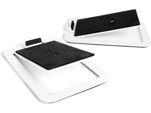 Kanto S4 Tilted Desktop Speaker Stands for Medium Bookshelf Speakers & Mid-Size 3-4 Studio Monitors | Supports 8 lbs | Damping Foam Padding | ?-20 Mounting | White | Pair