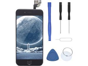 for iPhone 6 Plus 55 Inch with Home Button Front Camera Facing Proximity Sensor Earpiece Speaker Full Assembly Digitizer Display LCD Screen Replacement Repair Tools Kit Black