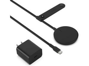 Magnetic Portable Wireless Charger Pad  6 2M Long Cable  MagSafe Charger Compatible  Magnetic iPhone Charger  Works w iPhone 14 iPhone 13  iPhone 12  Power Supply Included  Black