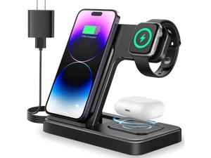 Wireless Charger Charging Station 3 in 1 Fast Wireless Charger Stand for iPhone 14131211ProMaxPlusXSXRX8 Apple Watch 8765432SE  AirPods