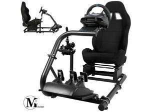Minneer Racing Simulator Cockpit Universal Steering Wheel Stand with Seat suitable for Logitech G25 G27 G29 G920 G923 Thrustmaster T300 Fanatec WheelPedal not Include