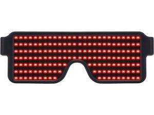 LED Glasses Light Up Dynamic Party Favor Glasses Festival Christmas USB Rechargeable LED Rave Glowing Flashing Glasses Red