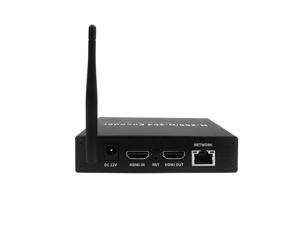 EXVIST H.265 1080P 60FPS WiFi HDMI Video Encoder w/HDMI I/O, Audio I/O, Supports HLS RTMP RTSP SRT UDP, Compatible with ONVIF/Hikvision, for IPTV Live Streaming to YouTube Facebook Vimeo etc.
