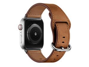 Genuine Leather Wrist Strap For Apple Watch Bands Men And Women Replacement Smart Accessories 42  44  45 mm Red Brown