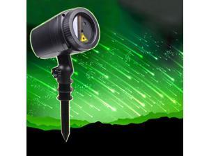 WSIRAK Green Meteor Shower Effect Laser Projector Light Christmas Outdoor LED Garden Lawn Lights For Holiday Party With RF Remote Control