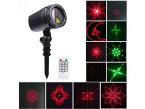 WSIRAK RG 12 Patterns A Moving Christmas Laser Projector Lights IP65 Holiday Outdoor Decorative LED Garden Lawn Light With RF Remote