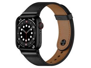 Wisrak Top Genuine Leather Smart Strap For Apple Watch 12345678 Watch Bands Replacement Wearable Accessories Leather Watch Band 40mm 41mm 42mm 44mm 45mm 49mm 38  40  41 mm Black