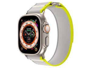 Wsirak Smart Straps Trail Loop For Apple Watch Band Ultra 49mm 45mm 44mm 42mm 41mm 40mm 38mm Adjustable Nylon Sport strap for iWatch Series 87654321SE 42  44  45  49 mm large YellowGrey
