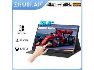 ZEUSLAP P15AT 15.6 Inch Touchscreen Portable Monitor, 1920x1080 Full HD IPS Touch Portable Screen with HDMI+USB-C Ports for Laptop/MacBook Pro/PC/Switch/Xbox/PS4/Smartphone, Including Smart Cover