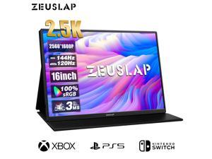 ZEUSLAP P16K 16 Inch Portable Monitor 25K 144Hz 100sRGB IPS Screen Computer Gaming Monitor with HDMIcompatible  TypeC  35 mm Audio Ports for Laptop Switch Xbox PS45 Smartphone etc