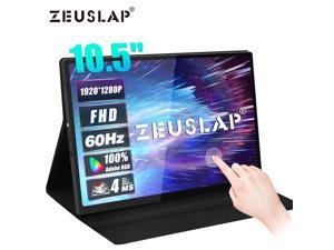 ZEUSLAP Z10T 105 Inch Touchscreen Portable Monitor 1280P FHD 100 sRGB IPS Screen Display Portable Sub Monitor for Office School Travel laptop mini pc computer Switch PS4 PS5 Raspberry Pi