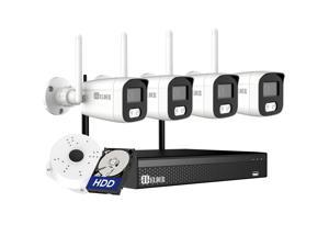 [2023 New] Elder 4K Wireless Security Camera System, 4-Camera WiFi Surveillance Kit Outdoor DIY Audio 1TB HDD, Home Security Camera System