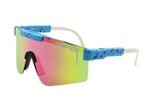 Pit Viper Sunglasses, Sports Cycling Polarized Glasses UV400 for Men And Women, Baseball Running Fishing Golf Sunglasses Green Mirror-C13