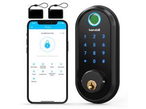 Smart Door Lock, Hornbill 7-in-1 Keyless Entry Door Lock Biometric Fingerprint Smart Deadbolt, Electronic Digital Bluetooth Keypad Code Door Lock, Smart Locks for Front Door, IC Fob & Free App Control
