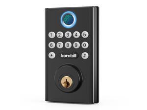 Hornbill Smart Keyless Entry Door Lock, Electronic Fingerprint Deadbolt Door Lock with Keypads, 100 User Codes and 50 Fingerprints, Weatherproofing Digital Door Lock, Easy to Install Automatic Lock