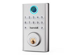 Electronic Keypad Lock, Hornbill Keyless Entry Deadbolt Lock, Fingerprint Digital Front Door Lock, Keypad Deadbolt Auto Lock, Easy to Install No Need to Drill, Suitable for Home Office Apartment