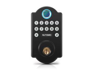 Fingerprint Door Lock - Keyless Entry Door Lock with Keypads - Smart Deadbolt Biometric Digital Electronic Door Lock - Smart Door Lock Front Door - Anti-Peeping Code - Easy Installation - Matte Black
