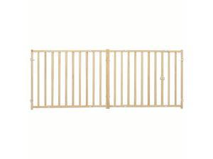 Extra-Wide Wood Dog Gate, 24" High Pet Gate Expands from 50.25 - 94 Inches