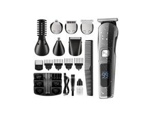 IWOO Hair Clipper for Men, 16 in 1 Waterproof Hair Beard Trimmer USB Rechargeable Cordless Haircut  Storage Stand for Face Nose Ear Home Travel Wet/Dry