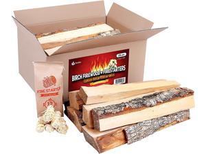 Zorestar Birch Firewood 15-20 Lbs - Split Seasoned Fire Wood For Fireplace | 1