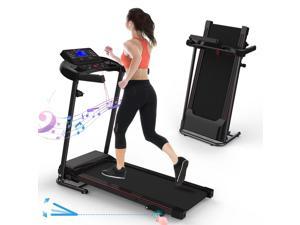 OBENSKY Electric Foldable Treadmill with Adjustable Incline, ExerciseWalking Machince for Apartment Home/Office Jogging CompactFolding Easy Assembly 12 Preset Program