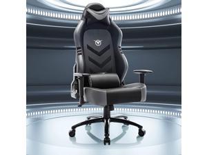 Big and Tall Gaming Chair 350lbs-Racing Style Computer Gamer Chair,Ergonomic Desk Office PC Chair with Wide Seat, Reclining Back, Adjustable Armrest for Adult Teens-Black/Grey