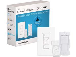 Lutron Caséta Smart Home Dimmer Switch and Pico Remote Kit, Works with Alexa, Apple HomeKit, Ring, Google Assistant (Smart Hub Required) | P-PKG1WB-WH | White