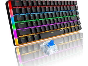 Zhhcyyds Mechanical Keyboard, 82 Keys Compact Rainbow Blacklight Wired Gaming Keybaord with Blue Switch, Full Keys Anti-Ghosting, Small and Portable Composition with Windows PC Laptop Mac Game Office