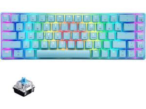Zhhcyyds T8 60% Wired Gaming Keyboard, RGB Backlit Ultra-Compact Mechanical Keyboard, Waterproof Compact 68 Keys Keyboard for Typist Laptop PC Mac Gamer Blue