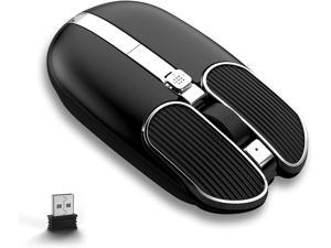 Zhhcyyds X1 Wireless Mouse with 4 Button 2.4Ghz Connection USB Receiver Silent Click Adjustable DPI Programmable Button Ergonomic Rechargeable for Computer PC Mac Laptop Windows Tablet Office Use