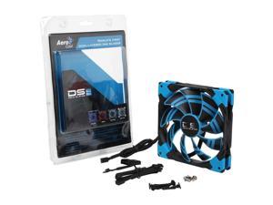 AeroCool Fan Cooling for PC, DS 140mm (Blue) DS 140mm Blue 140mm Patented Dual layered blades with noise and shock reduction frame